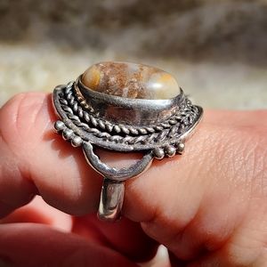 Sterling silver saddle ring